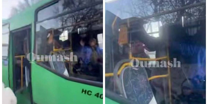 Алматыда жолаушы автобус жүргізушісіне шабуыл жасады (ВИДЕО)