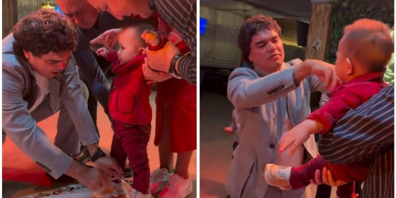 "МузАрт" тобының әншісі өзі тұсауын кескен балаға бір бума ақша сыйлады