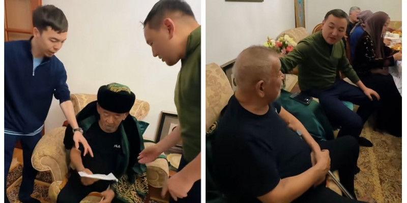 Бір топ айтыскер ақын Жүрсін Ерманға құрмет көрсетті (ВИДЕО)