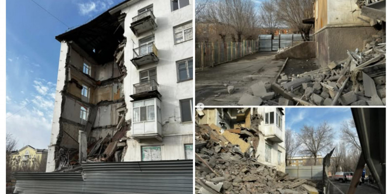 Балқаштағы көпқабатты үйдің бір бөлігі опырылып түсті