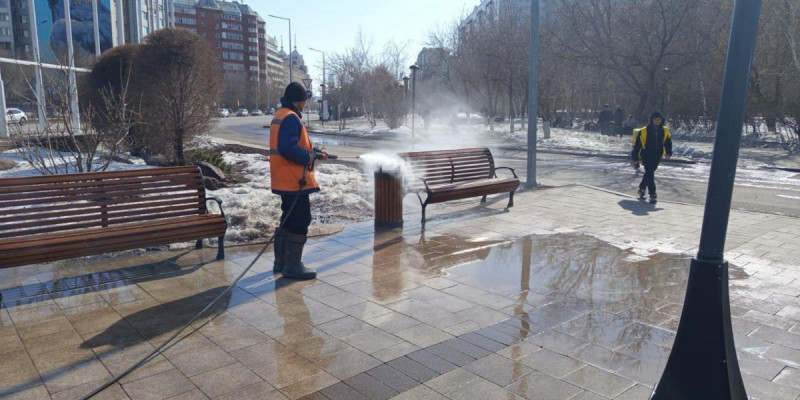 Астанада көктемгі жалпы тазалық жұмысы жүріп жатыр