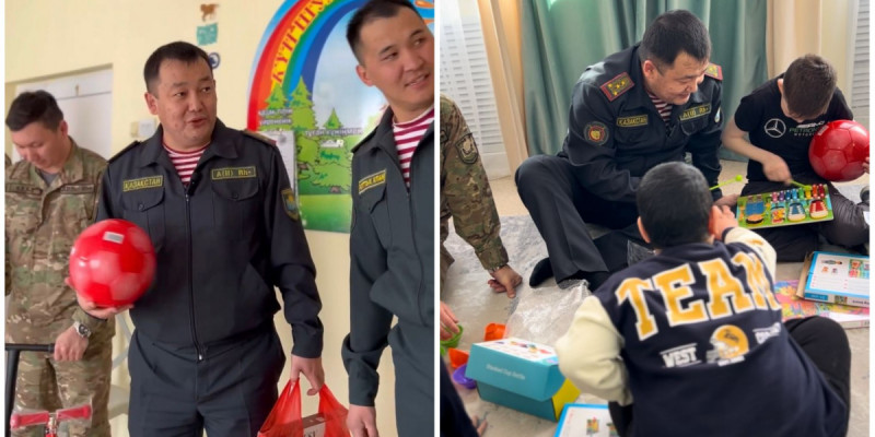 Ұландықтар Қарағандыдағы балалар үйіне барып, сыйлықтар табыстады
