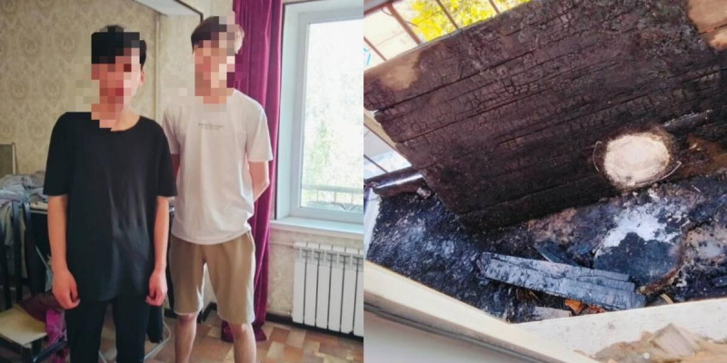 Қызылорда облысында полицей өрттен 2 баланы аман алып қалды