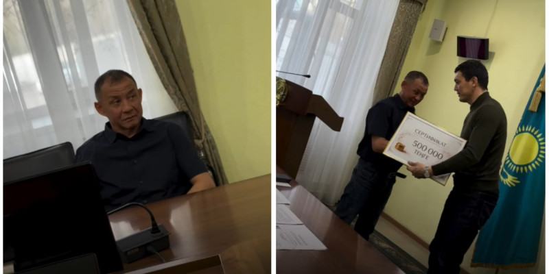 Екібастұз әкімі 2 жасар баланы құтқарып қалған тұрғынға сыйақы табыстады