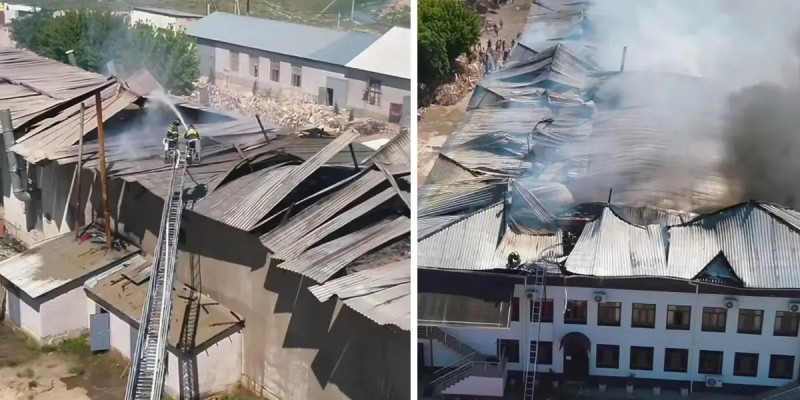 Түркістан облысында жиһаз цехы өртеніп кетті (ВИДЕО)