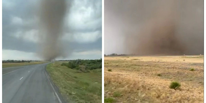 Павлодар облысында құйын үйлердің шатырын ұшырып, электр бағаналарын құлатты