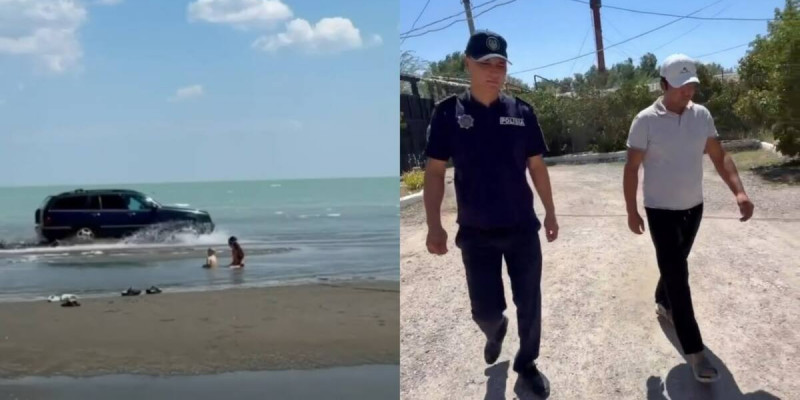 Балқаш жағалауында көлікпен жүрген жүргізуші 10 тәулікке қамалды (ВИДЕО)