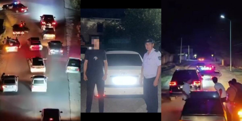 «8 көлік айыптұраққа қойылды»: Түркістан облысында жол ережесін бұзған той кортежі тоқтатылды