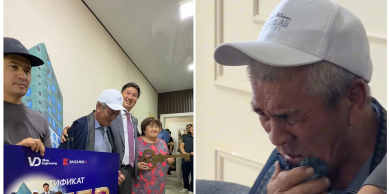 «Рахат ата көз жасына ерік берді»: Ақтөбелік кәсіпкер ақталып шыққан бақташыға баспана сыйлады (ВИДЕО)