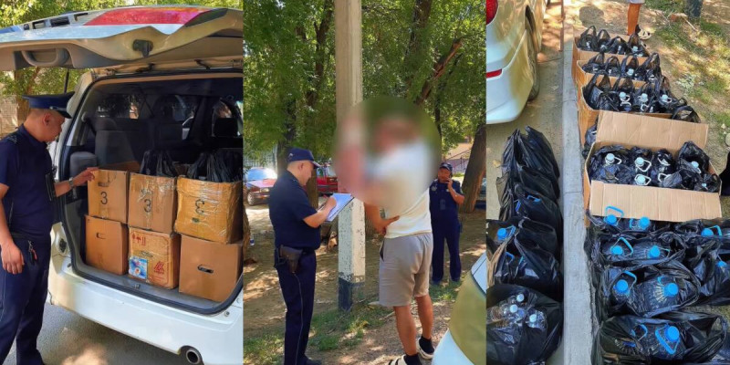 Оралда 400 литрге жуық заңсыз сақталған алкоголь өнімі тәркілен