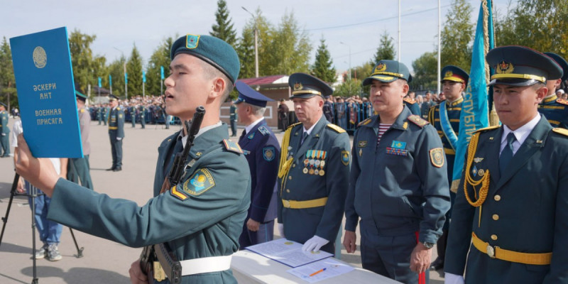 Петропавлда Ұлттық ұлан Академиясының курсанттары Әскери ант қабылдады