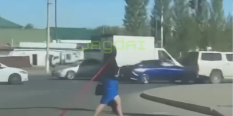 Астанада мысықты байлап сүйреген әйел жұртты ашуландырды (ВИДЕО)