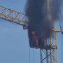 Талдықорғанда құрылыс кранының кабинасы өртеніп кетті (ВИДЕО)