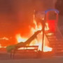 Жезқазғанда балалар ауладағы ағаш «сырғанақты» өртеп жіберген