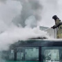 Астанада жолаушылар автобусы өртеніп кетті