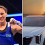 Бокстан әлем чемпионы Алуа Балқыбекова әкесіне көлік сыйлады (ВИДЕО)