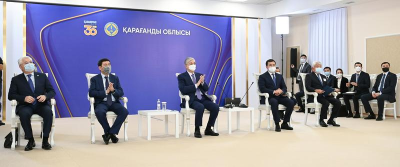 Президент Қарағанды облысындағы полиметалл кен байыту фабрикасын іске қосу рәсіміне қатысты