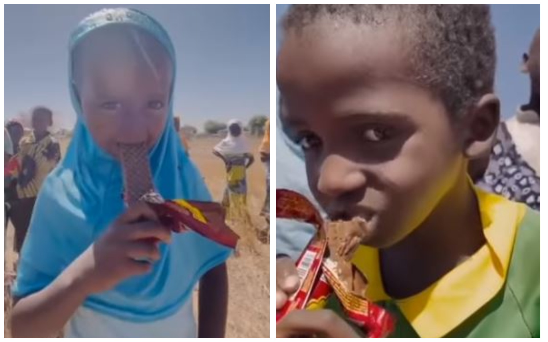 Алғаш рет вафли дәмін татқан африкалық балалар  (ВИДЕО)