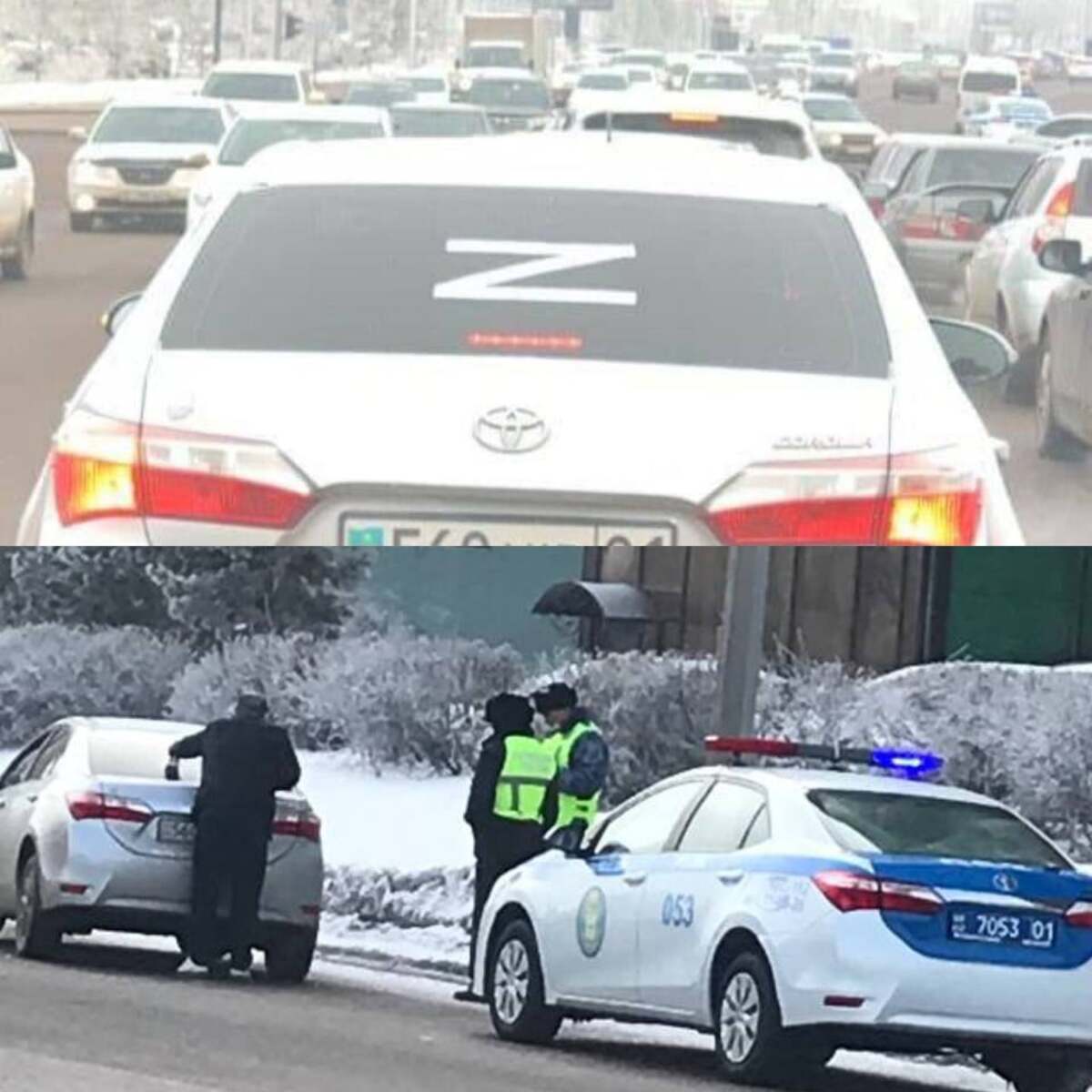 Астананың полицейлері сайтта жарияланған көліктен «Z» белгісін алдыртты