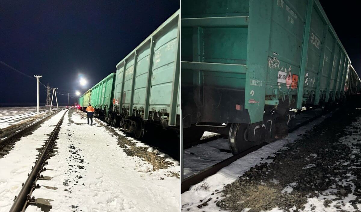 Атырау облысында 7 вагон рельстен шығып кетті